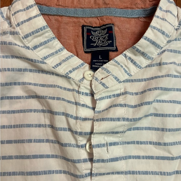 NWT Black Jack striped button down shirt. Size large. Preppy casual beach style. - Picture 3 of 6